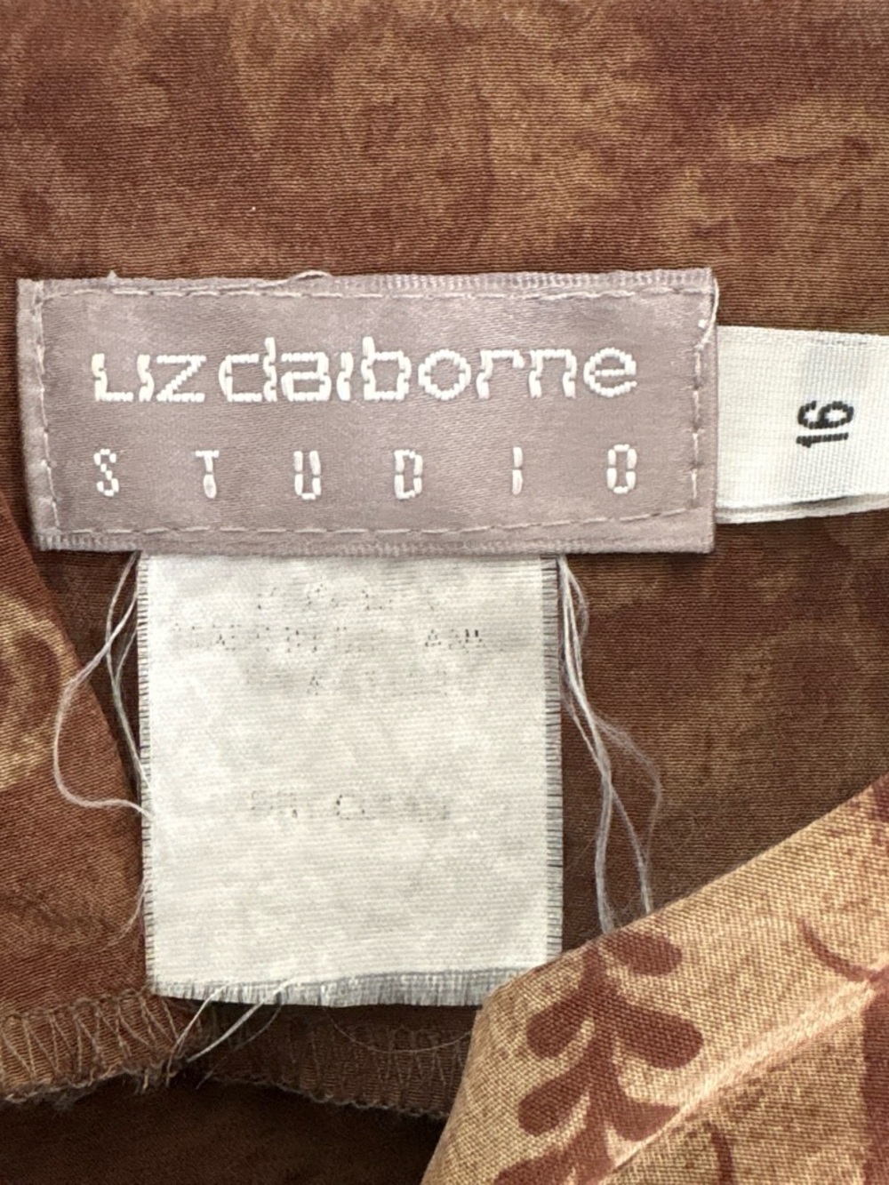 Liz Claiborne patchwork Patterned Button-Front Shirt - Picture 2 of 6